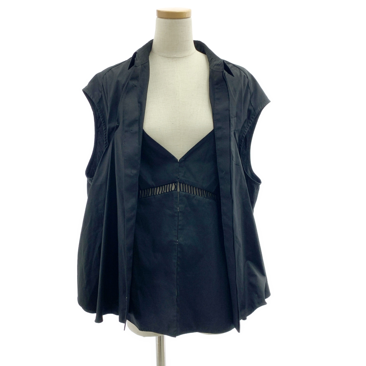 sacai / サカイ コットン ドッキング ノースリーブ シャツ