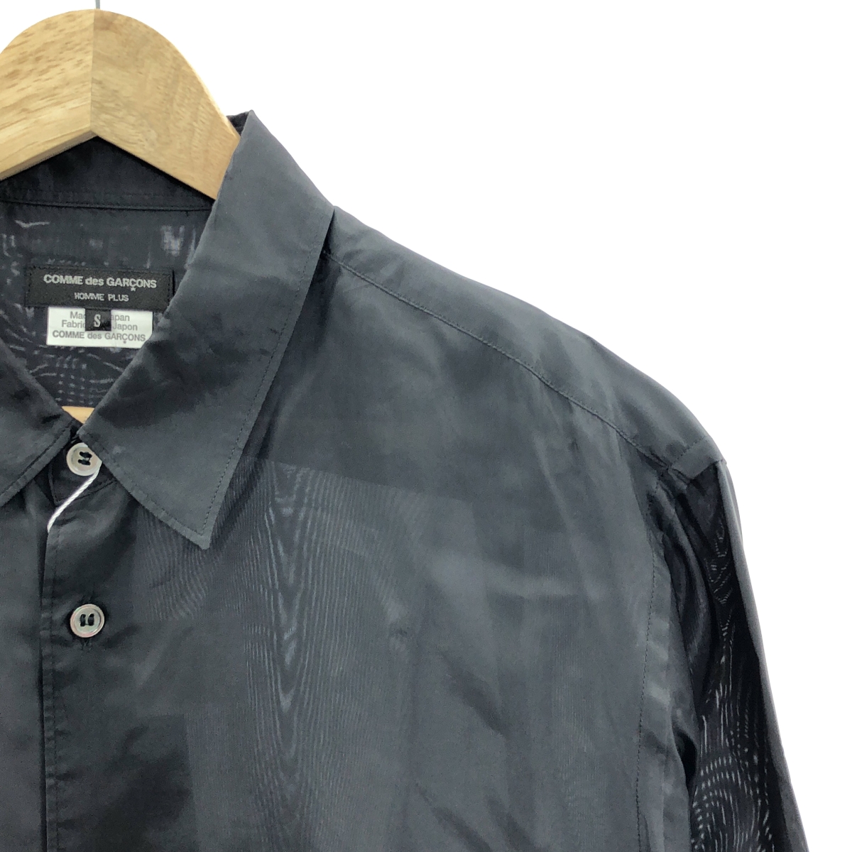 COMME des GARCONS HOMME PLUS / コムデギャルソンオムプリュス 裾カラーチャート切替 キュプラ ロングシャツ