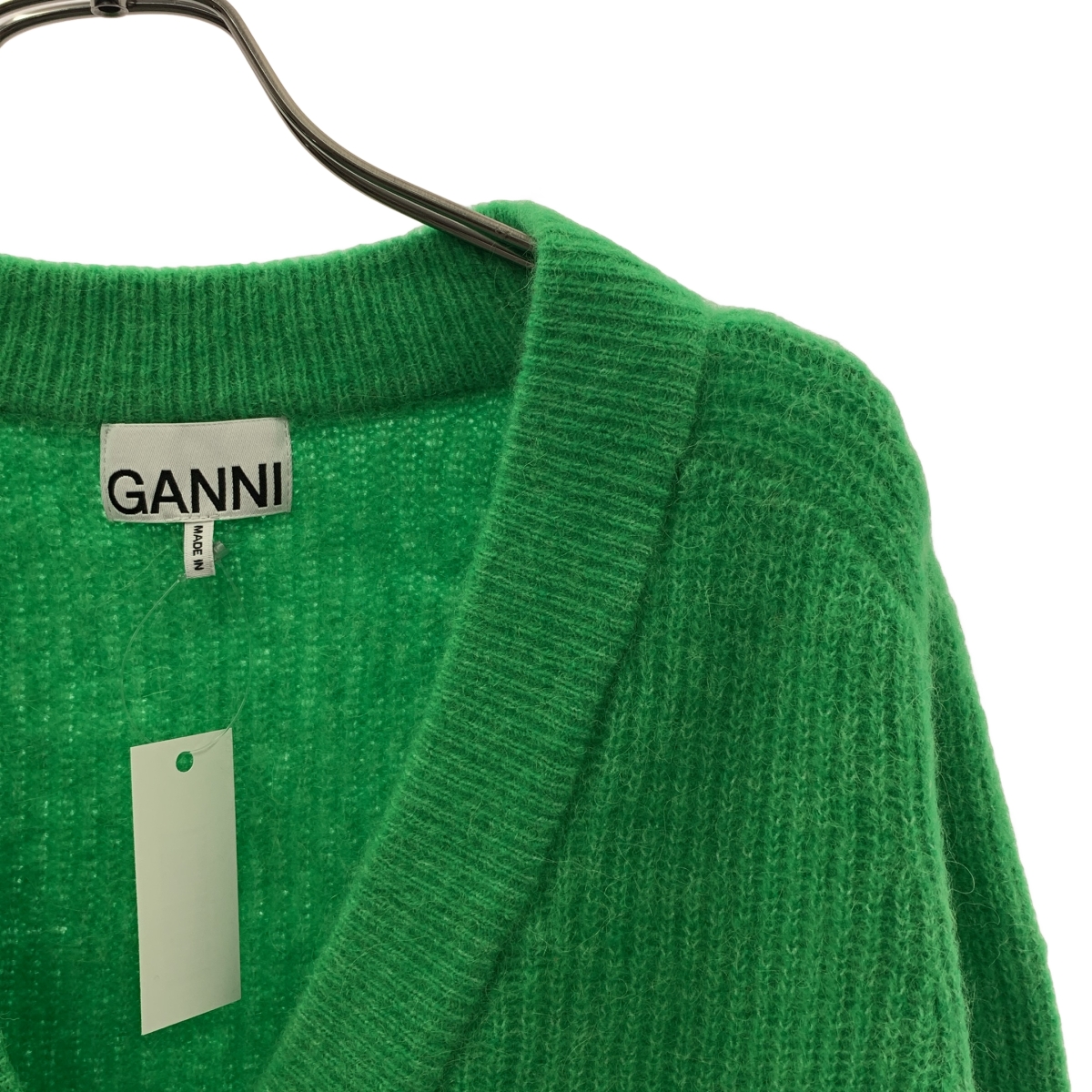 Ganni / ガニー アルパカ混 ビジューボタン Vネック ニットカーディガン