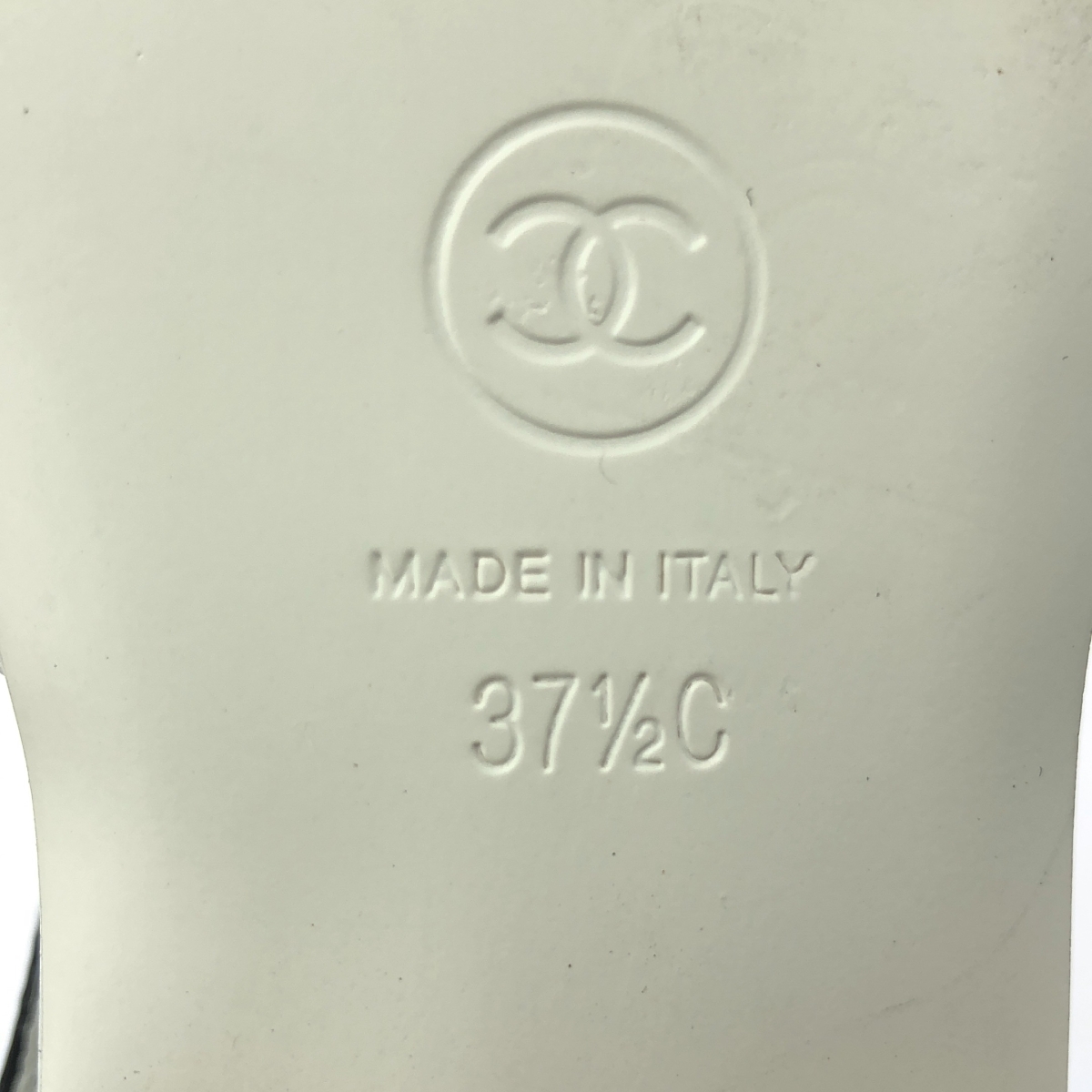 CHANEL / シャネル レザー マトラッセ バイカラー ストラップ フラット シューズ