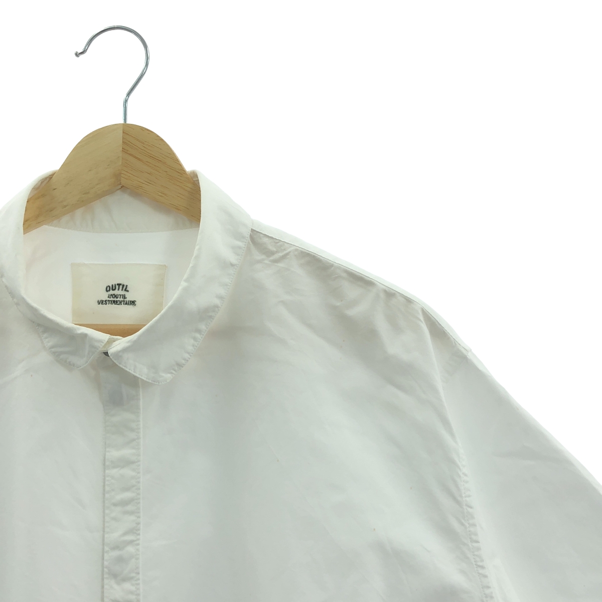 OUTIL / ウティ ラウンドカラー コットン 長袖 シャツ
