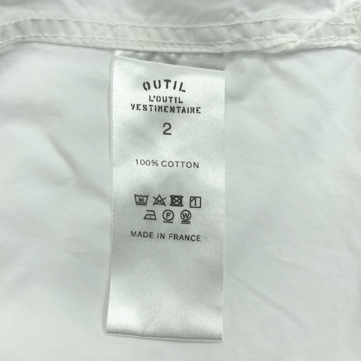 OUTIL / ウティ ラウンドカラー コットン 長袖 シャツ