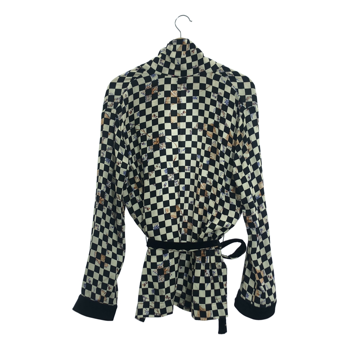 その他 ショールカラー チェッカー カシュクール レーヨンジャケット