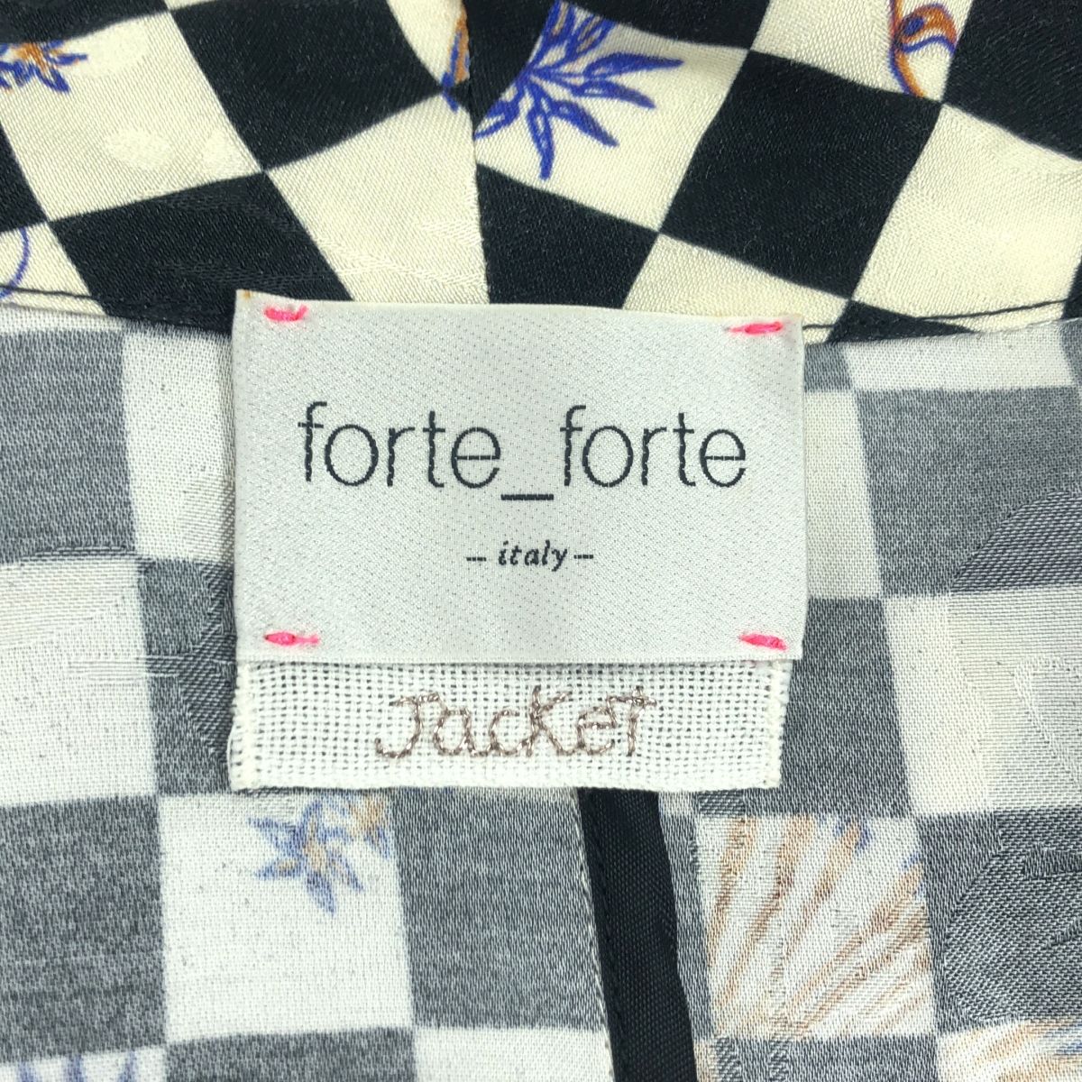 その他 ショールカラー チェッカー カシュクール レーヨンジャケット