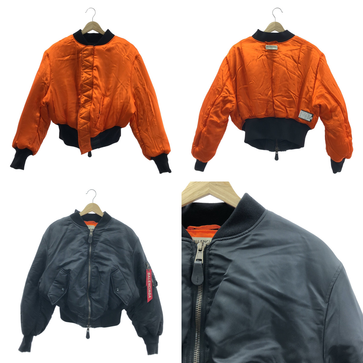 BALENCIAGA / バレンシアガ 着脱可マフラー付き MA-1 クロップド ボンバージャケット ブルゾン