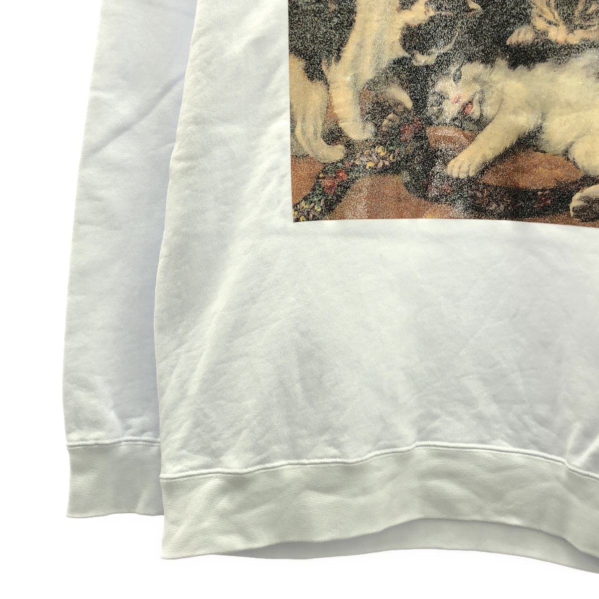 MSGM / エムエスジーエム キャット 猫 プリント ラメ加工 クルーネック スウェット プルオーバー