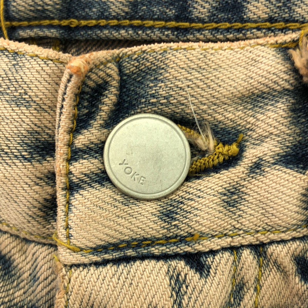 YOKE / ヨーク Bleach & Over Dye Denim Wide Straight 5P Pants / ブリーチ&オーバーダイデニムワイドストレート5Pパンツ / ユニセックス