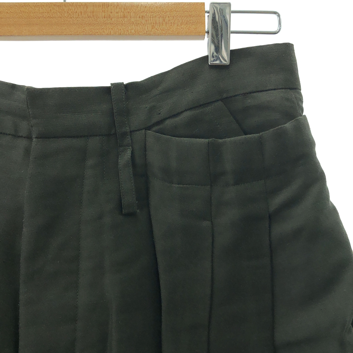 Chloe / クロエ リネン バックリボン プリーツ ボリューム サルエル ワイドパンツ