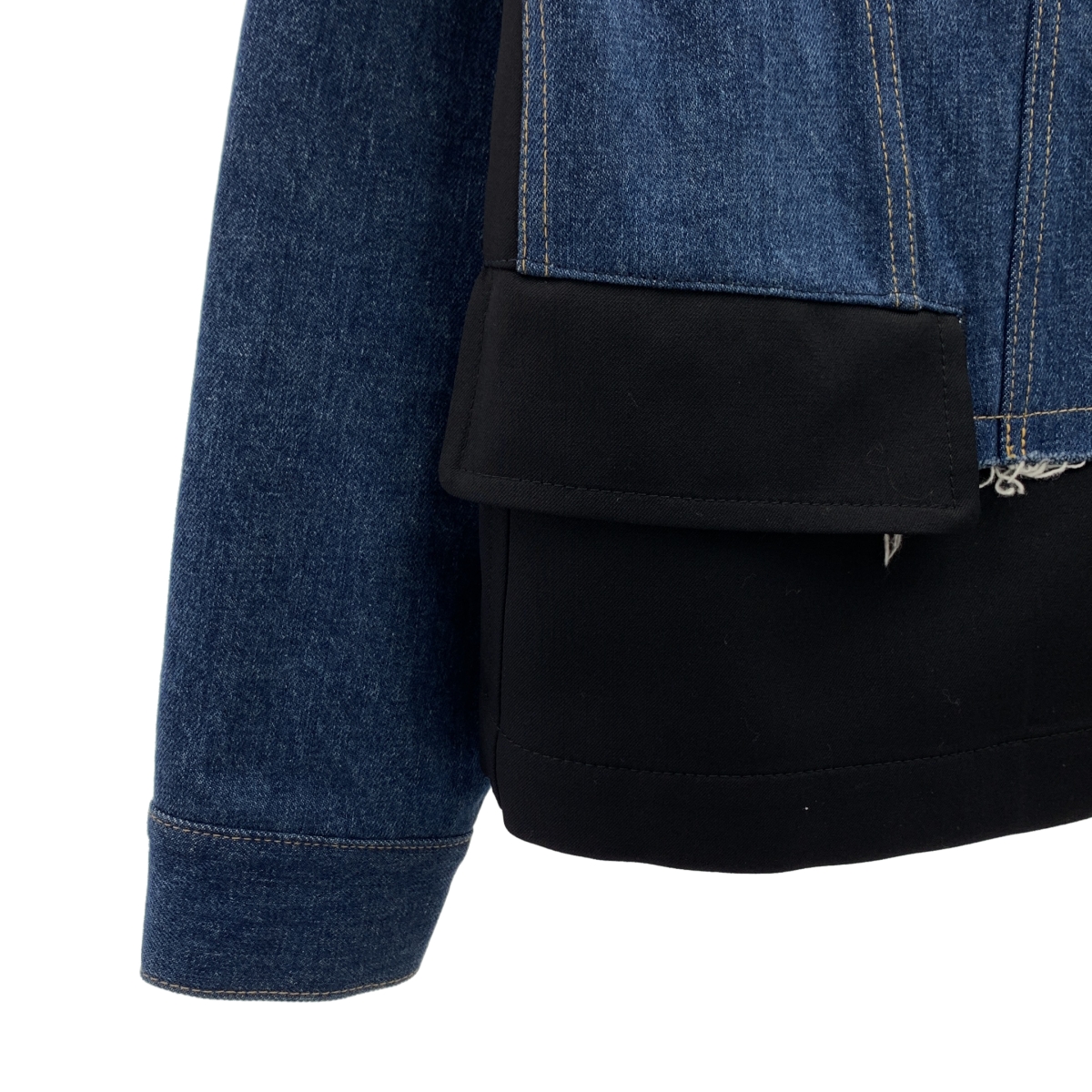 tao COMME des GARCONS / タオコムデギャルソン 異素材切替 デニム ノーカラー ジャケット