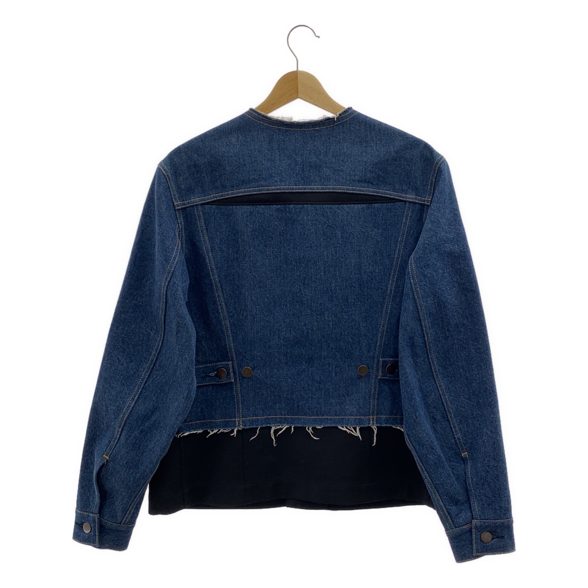 tao COMME des GARCONS / タオコムデギャルソン 異素材切替 デニム ノーカラー ジャケット