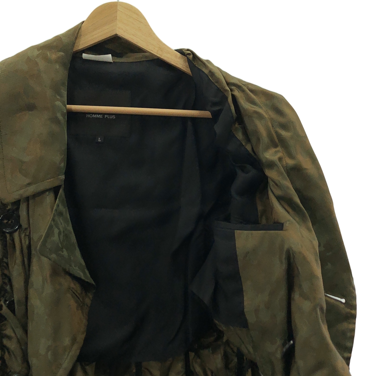 COMME des GARCONS HOMME PLUS / コムデギャルソンオムプリュス 迷彩 ジャカード シャーリング ダブルブレスト コート