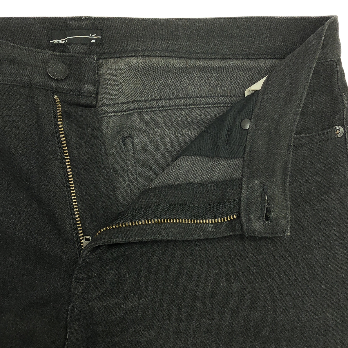 LAD MUSICIAN / ラッドミュージシャン STRETCH DENIM COMBINATION コンビネーション ストレッチ ブラックデニム パンツ