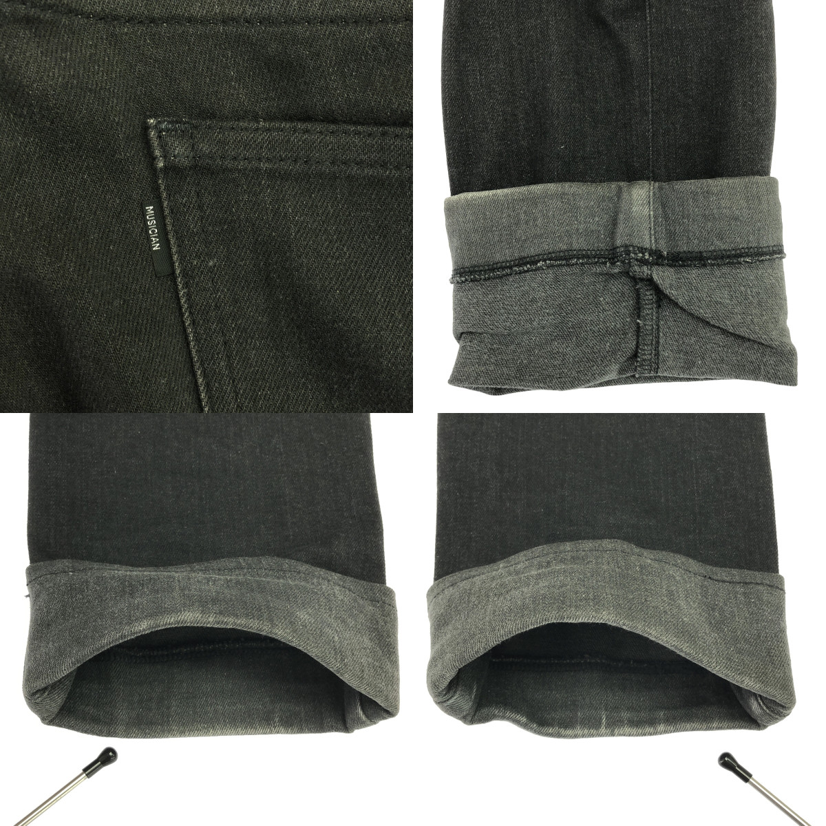 LAD MUSICIAN / ラッドミュージシャン STRETCH DENIM COMBINATION コンビネーション ストレッチ ブラックデニム パンツ