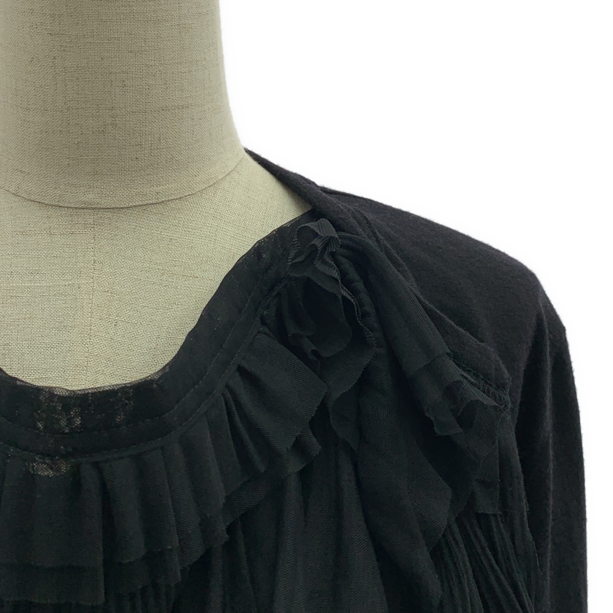 COMME des GARCONS / コムデギャルソン ウール チュール ティアード ロングスリーブ カットソー