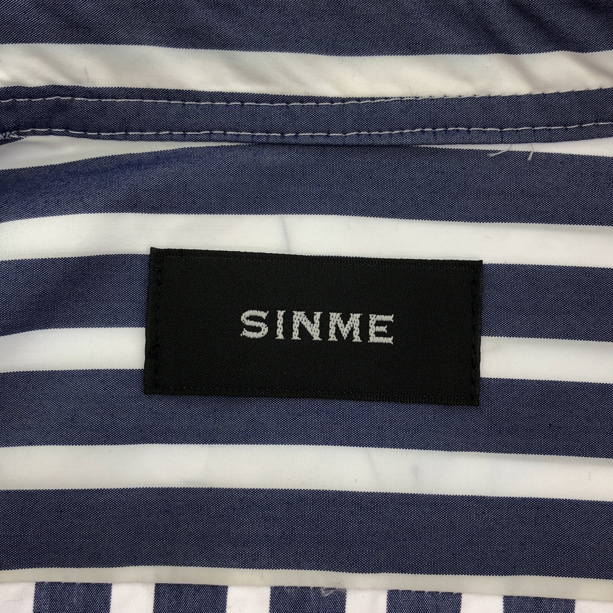 SINME / シンメ ドッキング ストライプ シャツ ワンピース