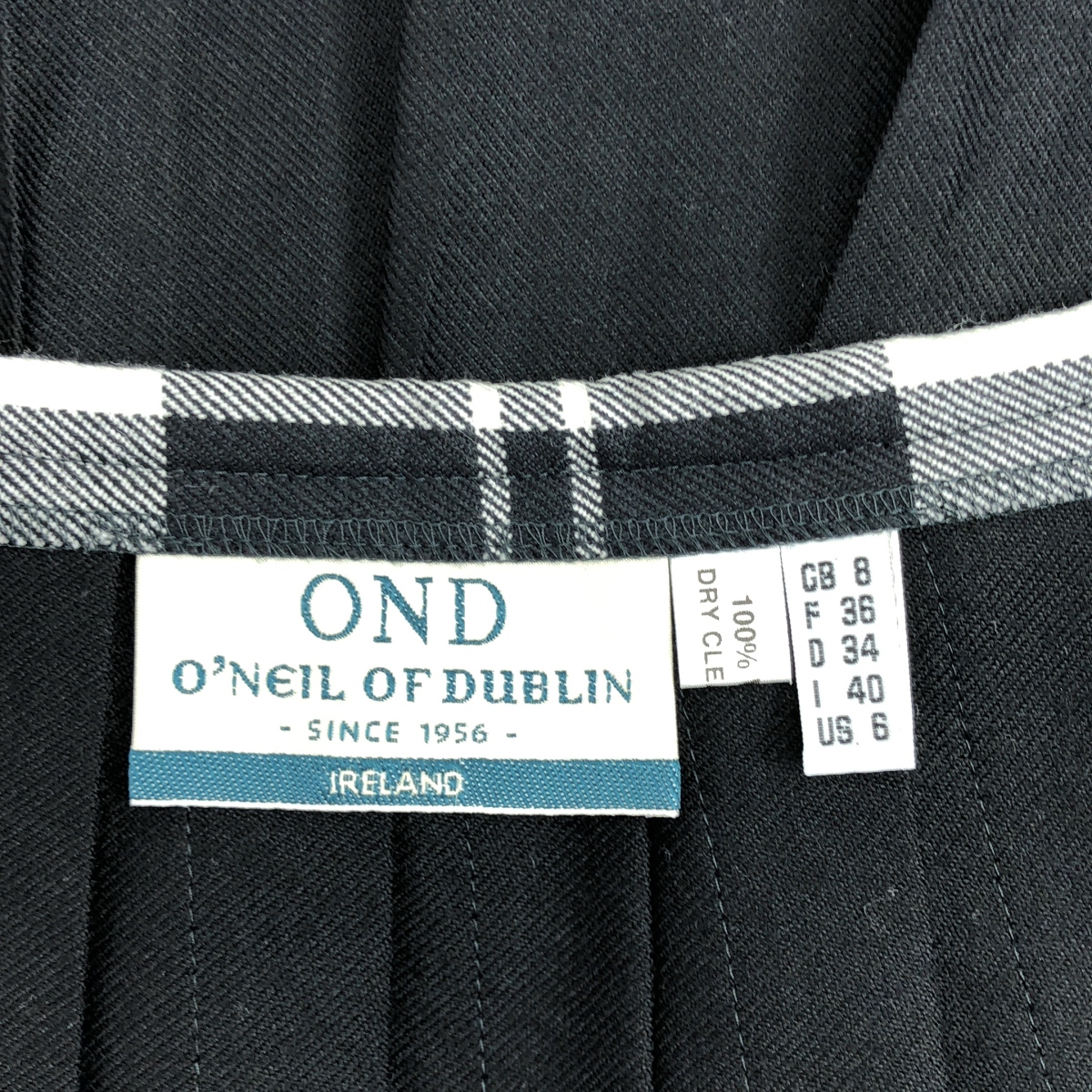 O'NEIL OF DUBLIN / オニールオブダブリン ウール チェック プリーツ ラップ スカート