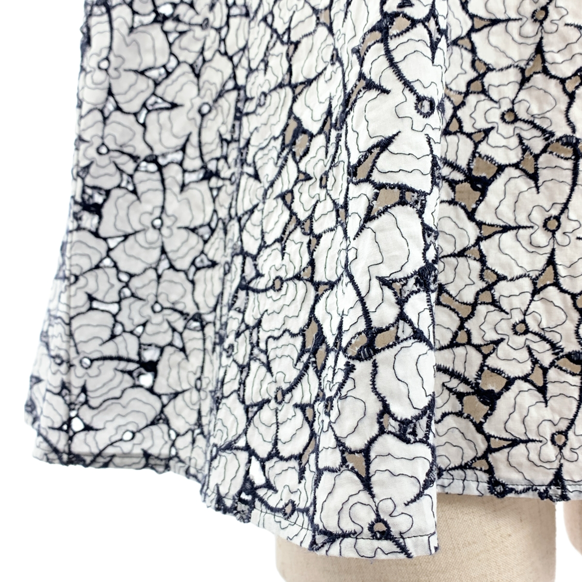 Drawer / ドゥロワー コットン フラワー レース エンブロイダリー ノースリーブ ブラウス