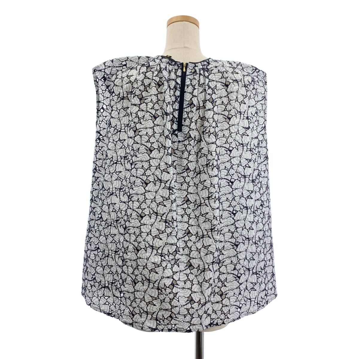 Drawer / ドゥロワー コットン フラワー レース エンブロイダリー ノースリーブ ブラウス