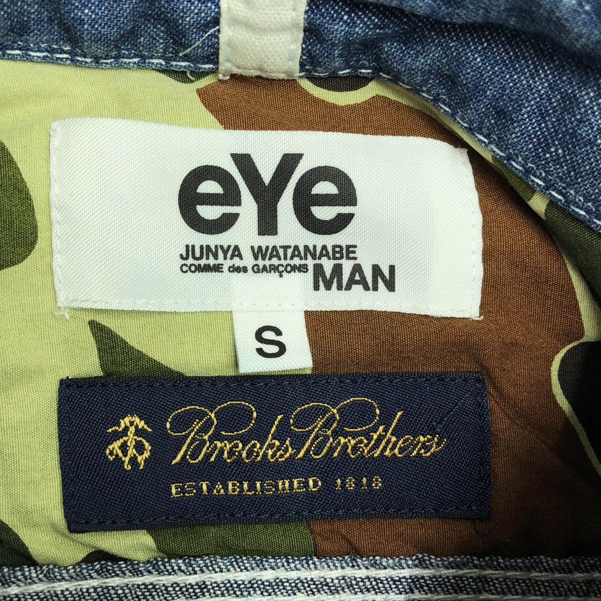 eye JUNYA WATANABE COMME des GARCONS MAN / アイジュンヤワタナベ マン × Brooks Brothers 異素材 切替 パッチ デニム シャツ