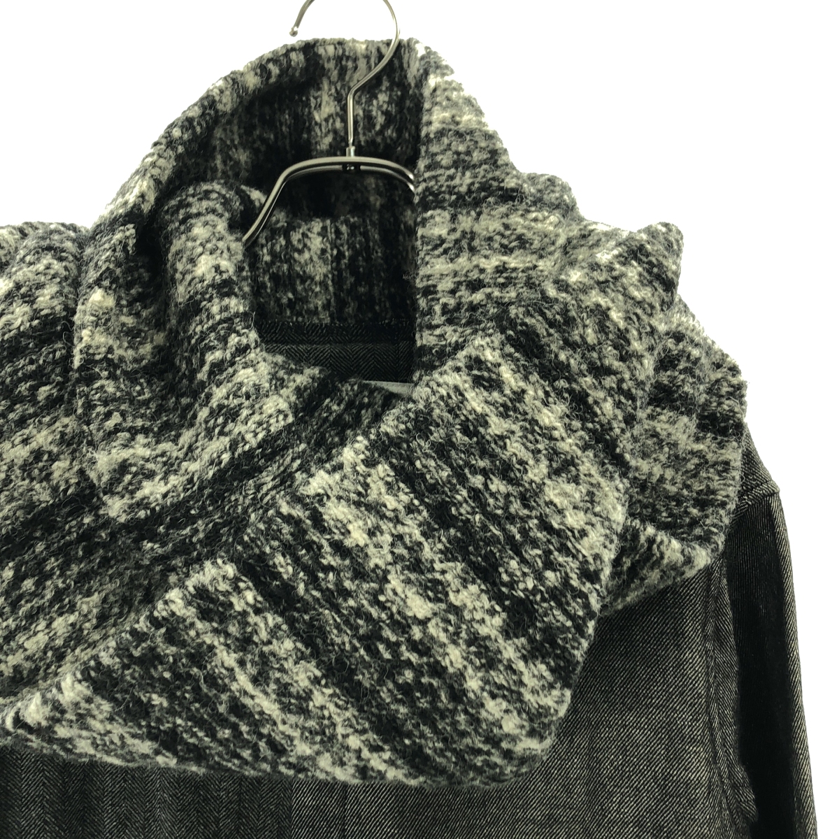 STOF / ストフ ウール ヘリンボーン コート / ストール着脱可