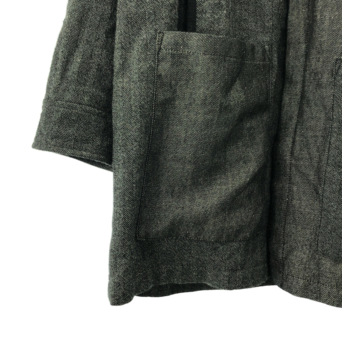 STOF / ストフ ウール ヘリンボーン コート / ストール着脱可