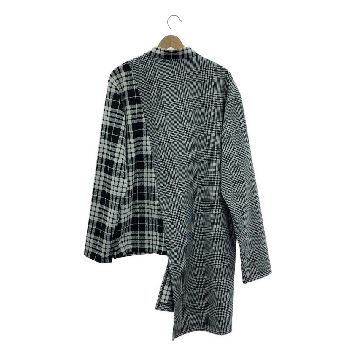 COMME des GARCONS HOMME PLUS / コムデギャルソンオムプリュス DARKROOM期 アシンメトリー チェック ポリエステル カーディガン