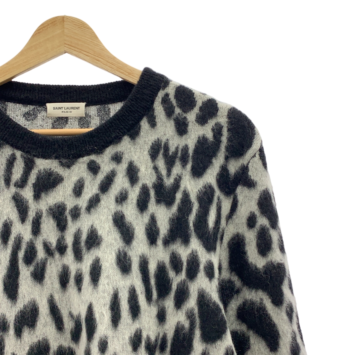SAINT LAURENT PARIS / サンローランパリ Leopard Mohair Knit Sweater レオパード モヘヤ ニット プルオーバー
