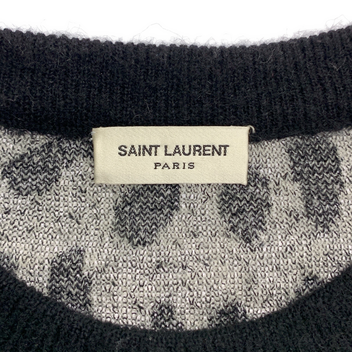 SAINT LAURENT PARIS / サンローランパリ Leopard Mohair Knit Sweater レオパード モヘヤ ニット プルオーバー