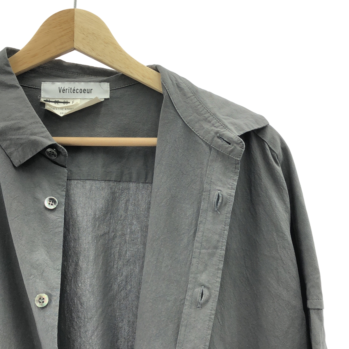 veritecoeur / ヴェリテクール CREPE COTTON SHIRT コットン ロングシャツ