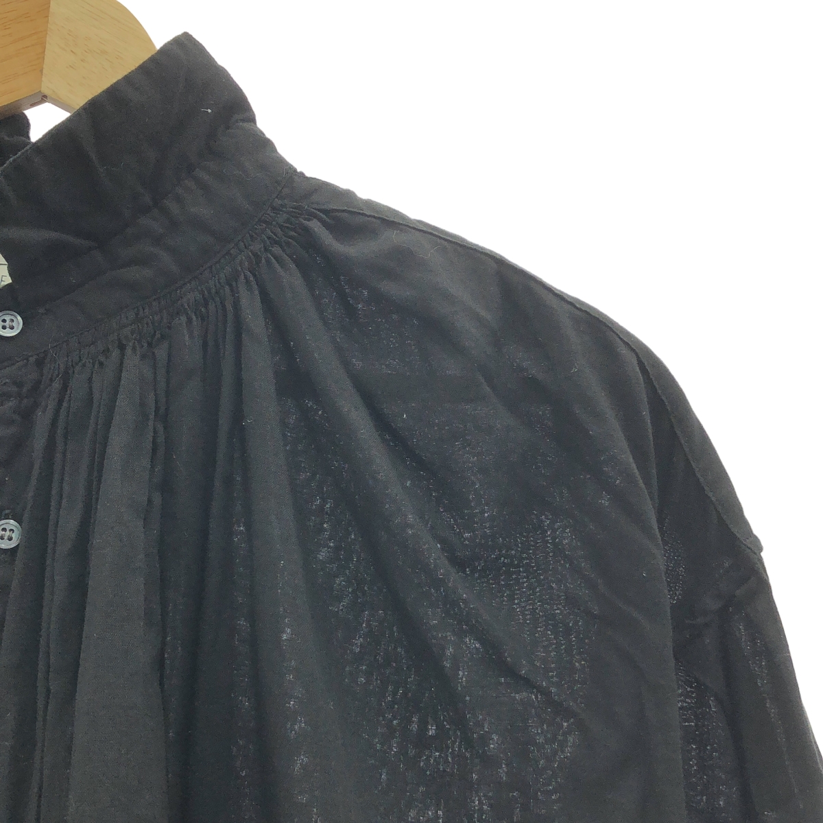 veritecoeur / ヴェリテクール アンティークブラウス コットン ギャザー シャツ