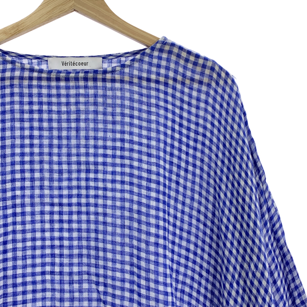 veritecoeur / ヴェリテクール リネン チェック ワイド プルオーバー ワンピース