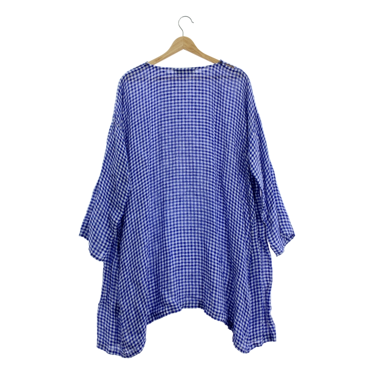 veritecoeur / ヴェリテクール リネン チェック ワイド プルオーバー ワンピース