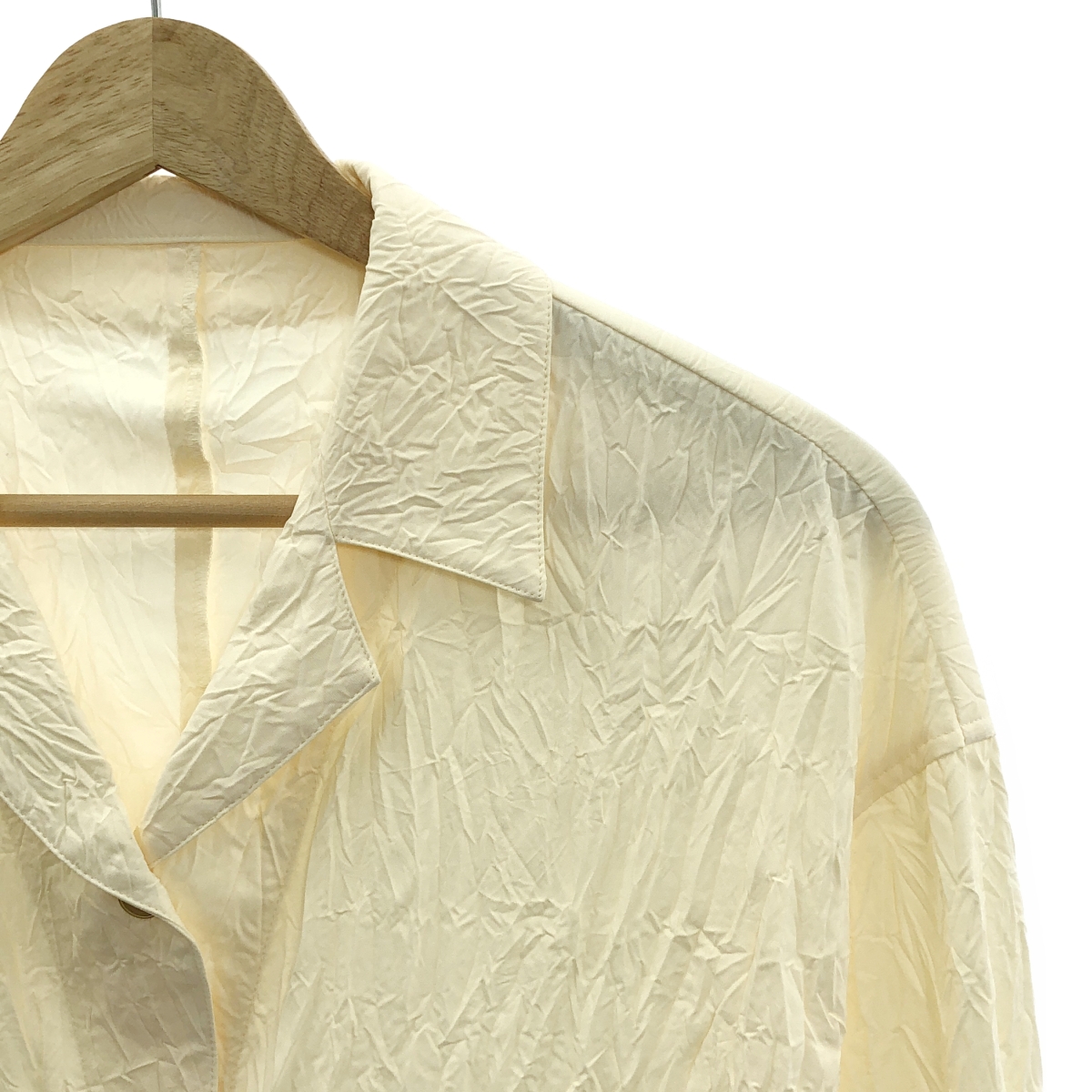 LE CIEL BLEU / ルシェルブルー Crinkle Open Collar Shirt オープンカラーシャツ