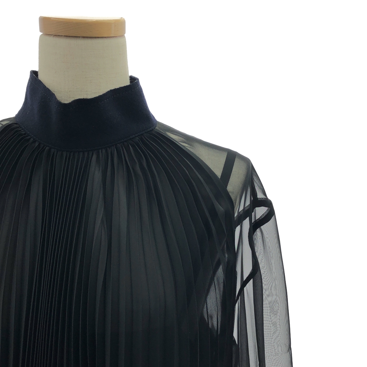sacai / サカイ シースルー 異素材切替 プリーツ ワンピース