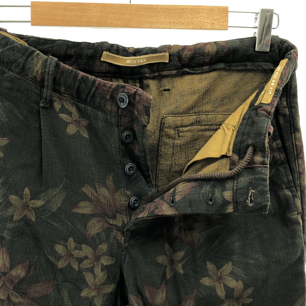 INCOTEX SLACKS / インコテックススラックス 総柄 ドローストリング パンツ