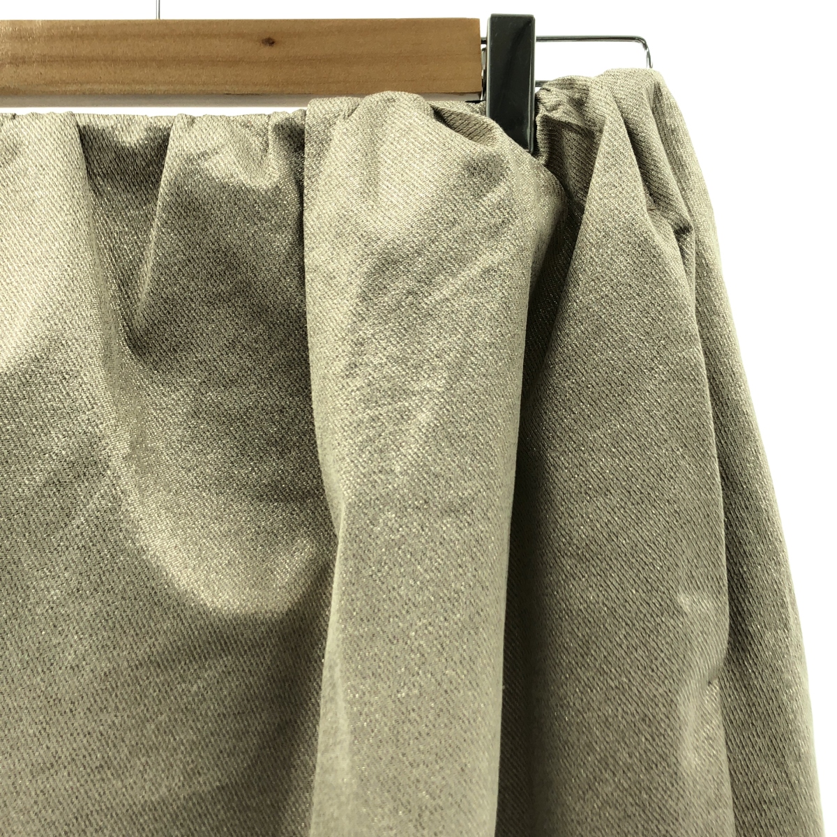 BLAMINK / ブラミンク ラメ ギャザー バック スリット スカート