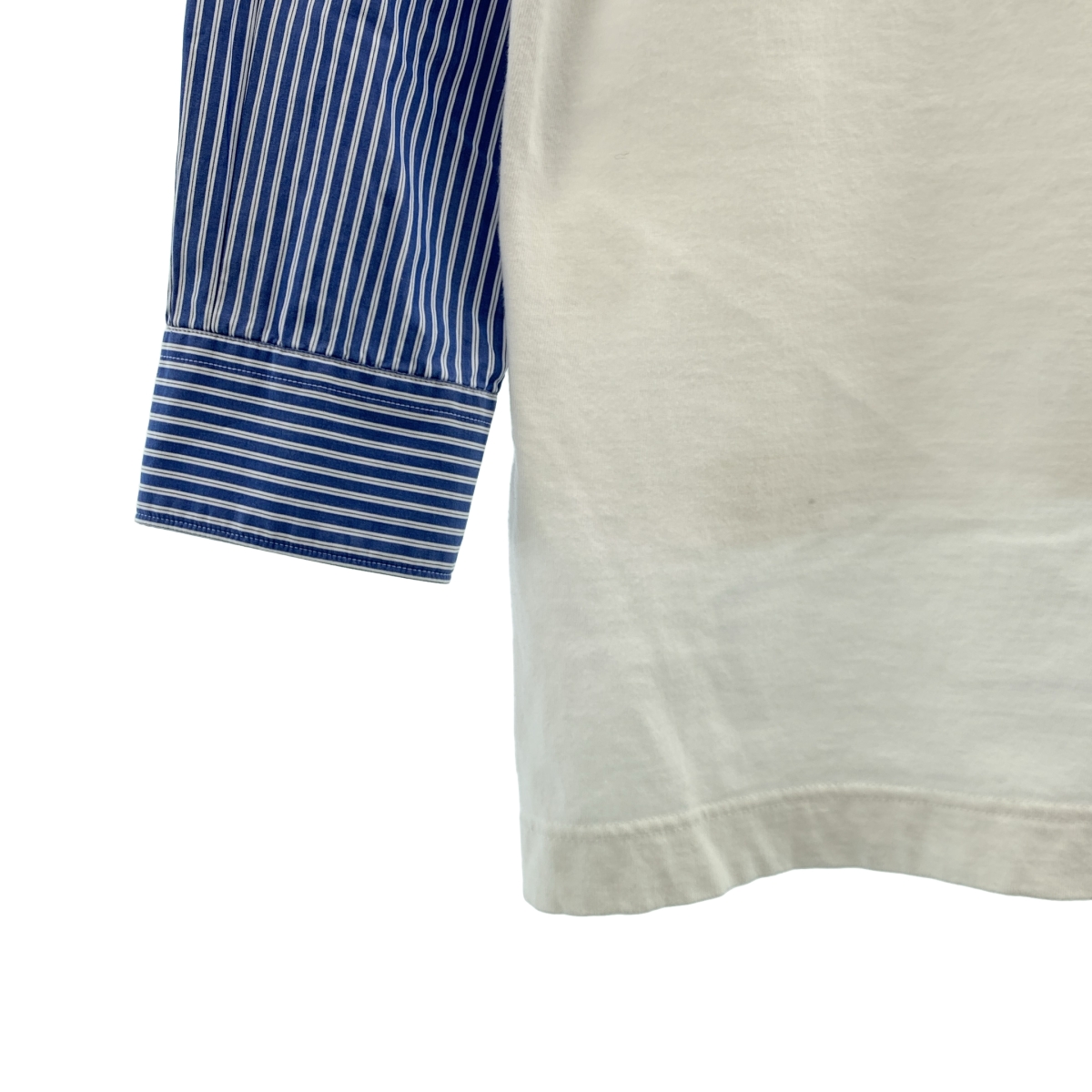 COMME des GARCONS SHIRT / コムデギャルソンシャツ ストライプシャツスリーブ 切替 コットンカットソー