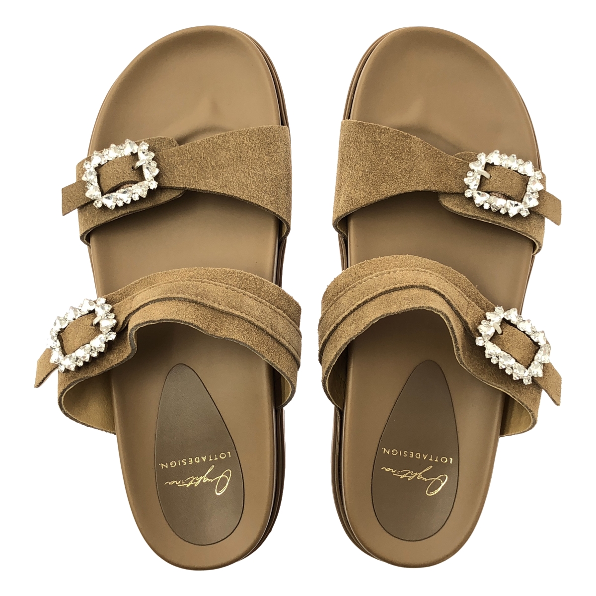 その他 ビジュー ダブルベルト サンダル