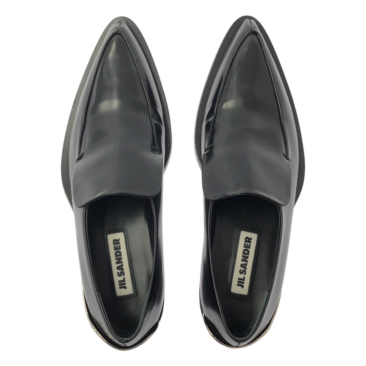 JIL SANDER / ジルサンダー LOAFER BOX LEATHER メタル ポインテッドトゥ ローファ
