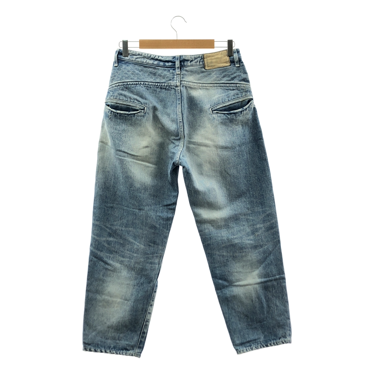 mina perhonen / ミナペルホネン always / オールウェイズ ダメージ加工 レザーパッチ デニムパンツ