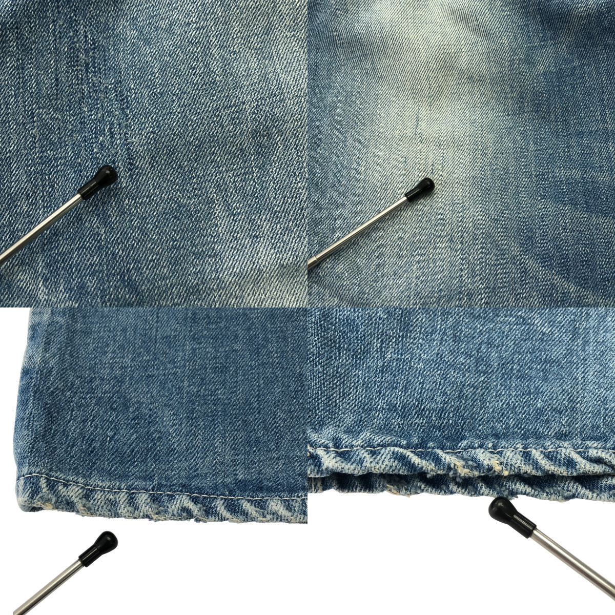 mina perhonen / ミナペルホネン always / オールウェイズ ダメージ加工 レザーパッチ デニムパンツ