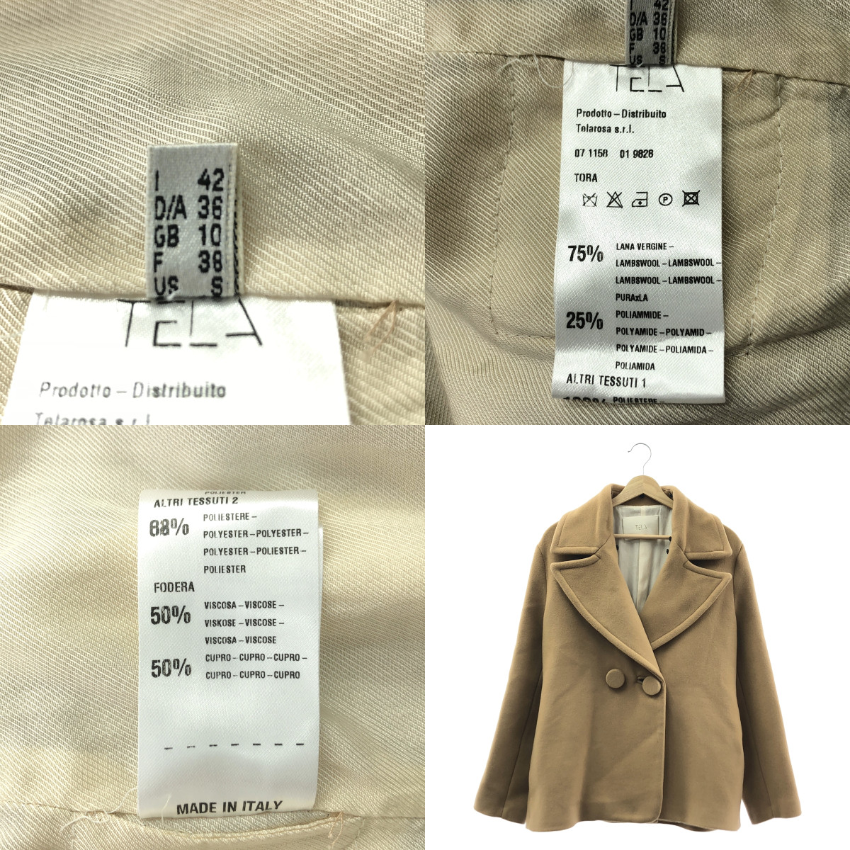 TELA / テラ ファーフード付き ショートコート