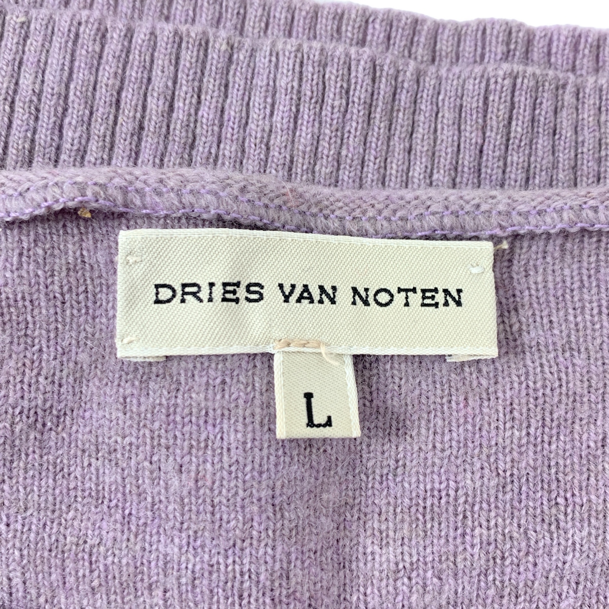 DRIES VAN NOTEN / ドリスヴァンノッテン ウール バイカラー ロングリブ ニット