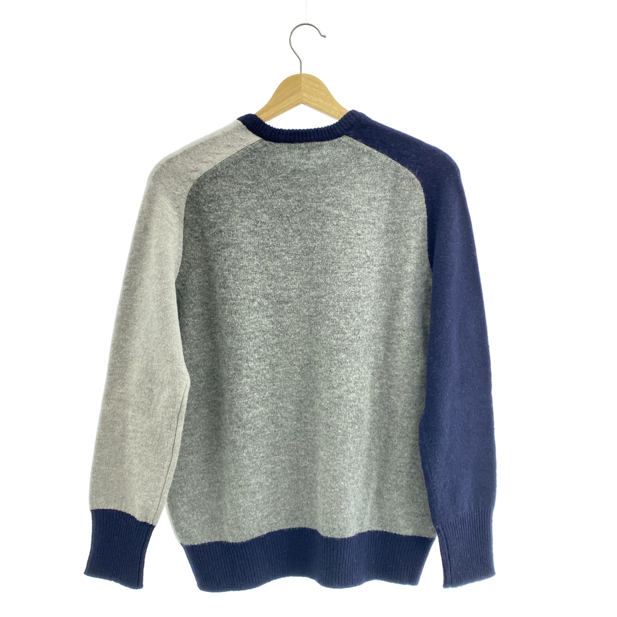 Drawer / ドゥロワー ウール パネル クルーネック ニット セーター