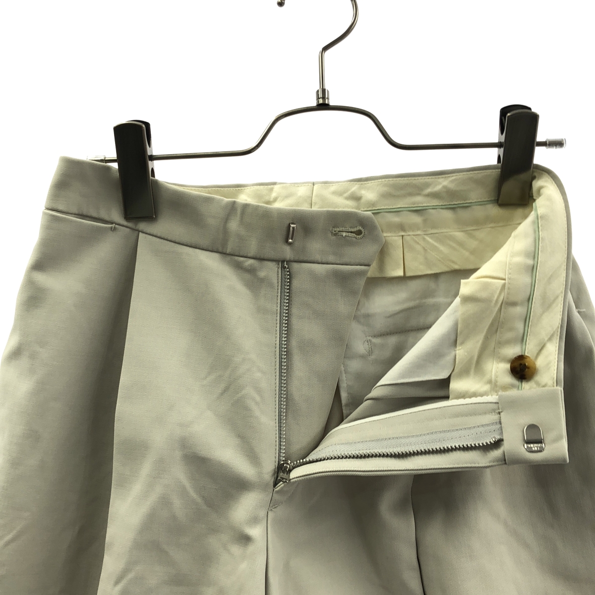 Drawer / ドゥロワー コットン タック サイドボタン ペグトップ パンツ