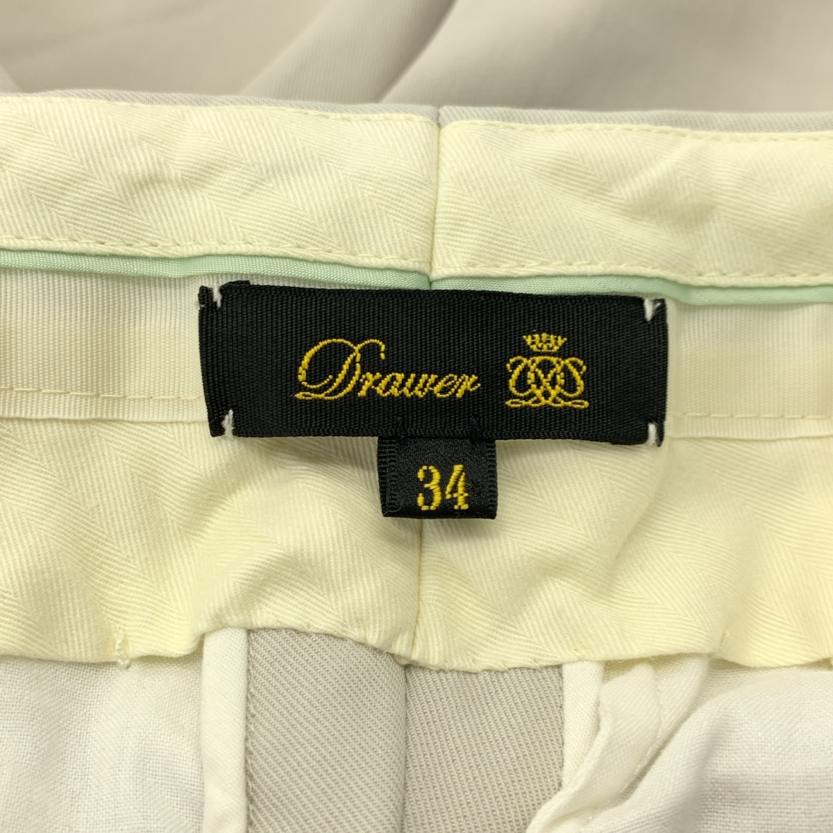 Drawer / ドゥロワー コットン タック サイドボタン ペグトップ パンツ