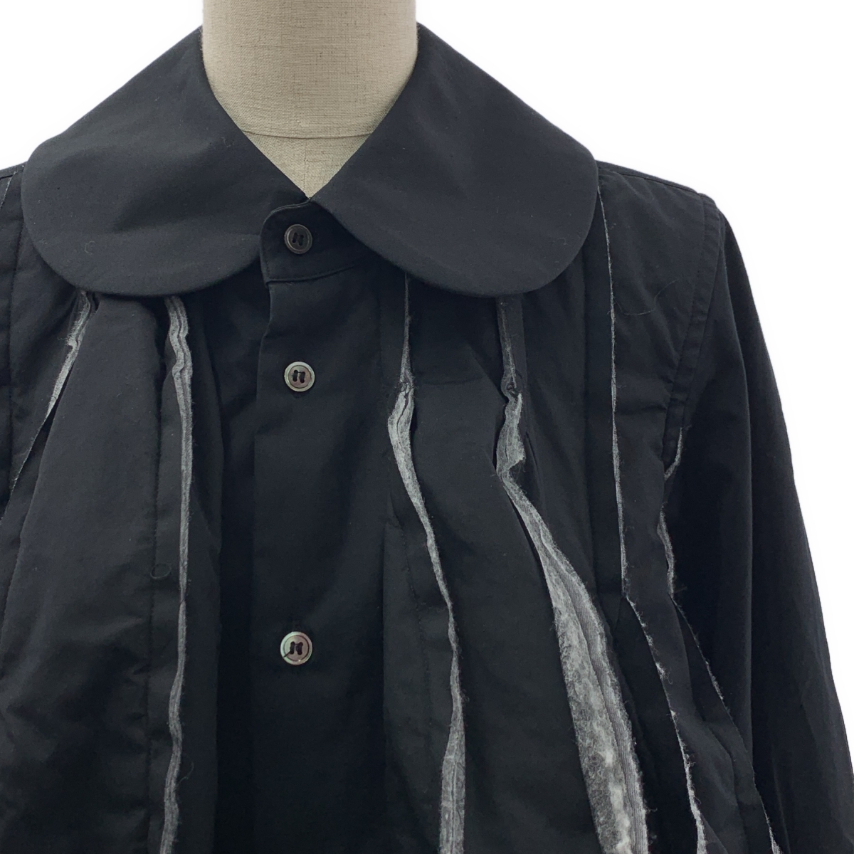 COMME des GARCONS / コムデギャルソン コットン 丸襟 インサイドアウト オーバー シャツ ブラウス