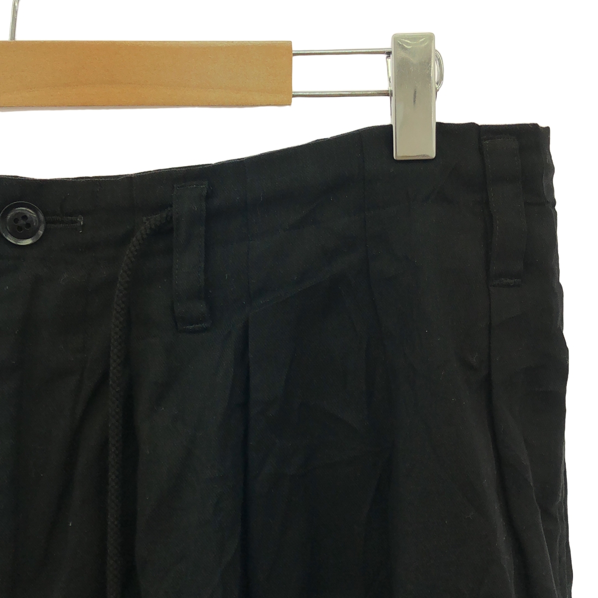 YOHJI YAMAMOTO POUR HOMME / ヨウジヤマモトプールオム ワッシャー ドローストリング タック ワイドバルーンパンツ