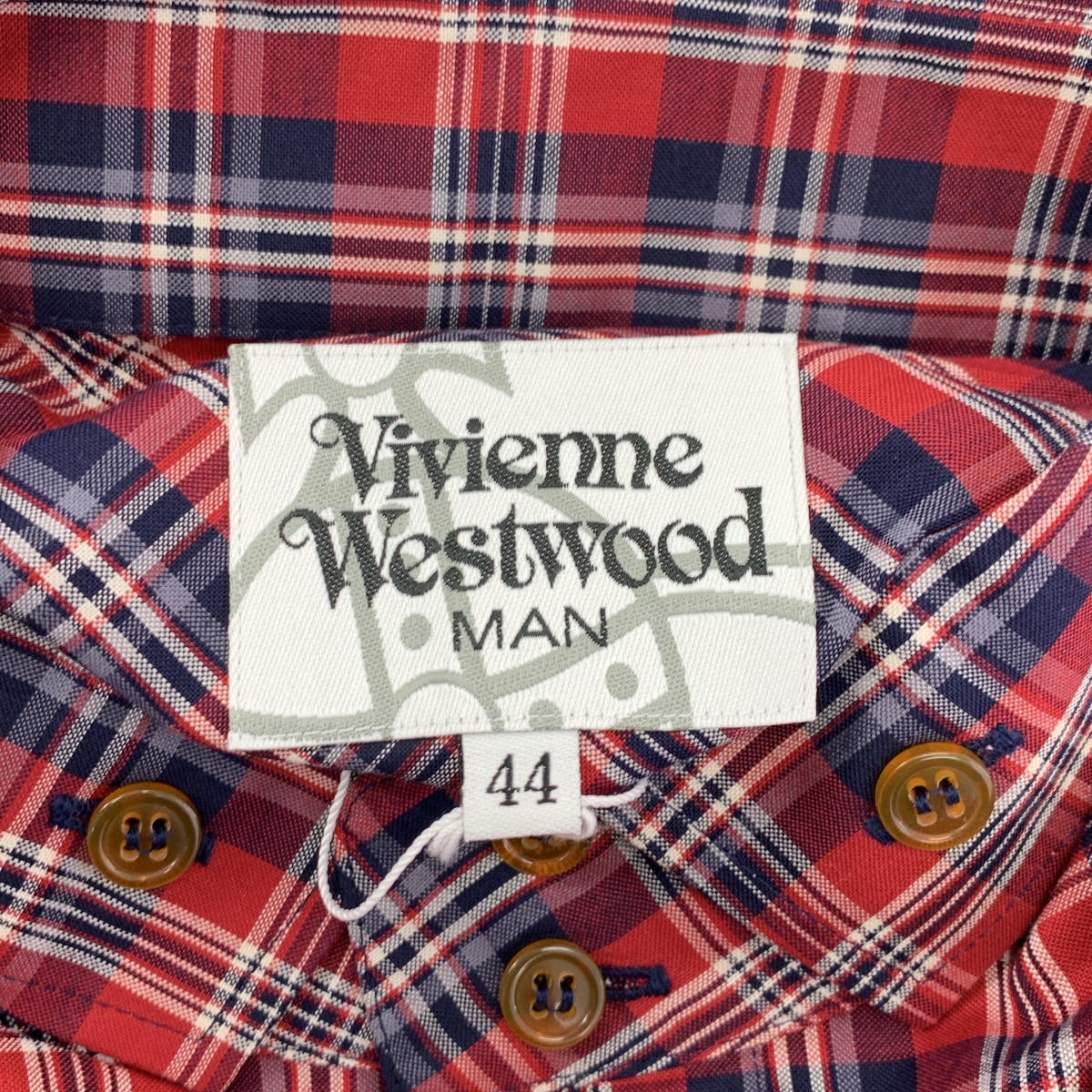 Vivienne Westwood MAN / ヴィヴィアンウエストウッドマン コットン チェック オーブ 半袖シャツ