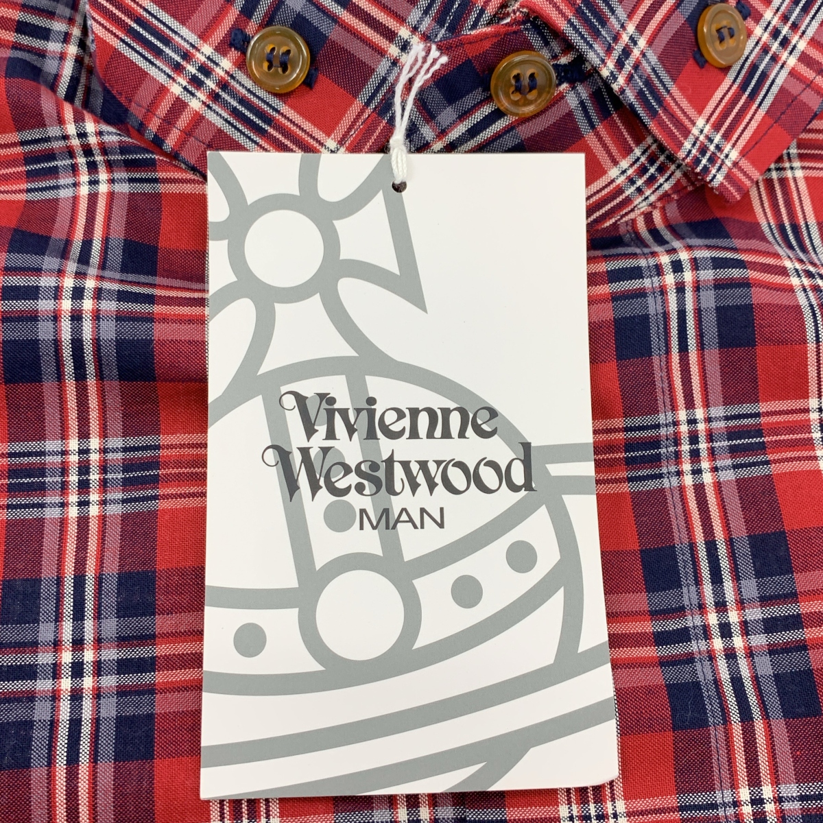 Vivienne Westwood MAN / ヴィヴィアンウエストウッドマン コットン チェック オーブ 半袖シャツ